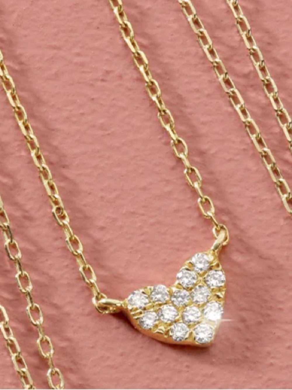 Gorjana Gold Heart Pavé Necklace 14K